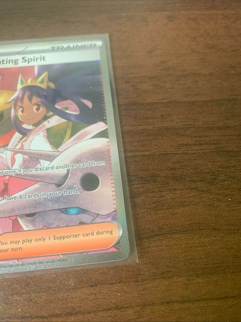 Iris's Fighting Spirit TCG Card - Pink and Purple Artwork